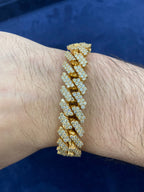 14K Gold & Diamonds Cuban Link Bracelet 13mm - additional product view 2