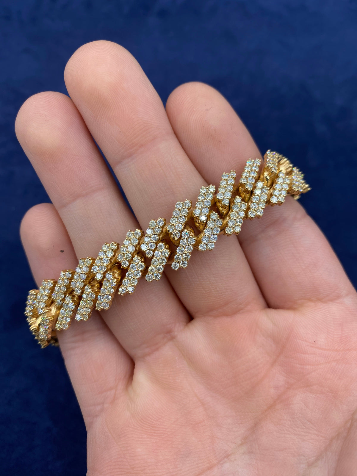 14K Gold & Diamonds Cuban Link Bracelet 13mm - additional product view 3