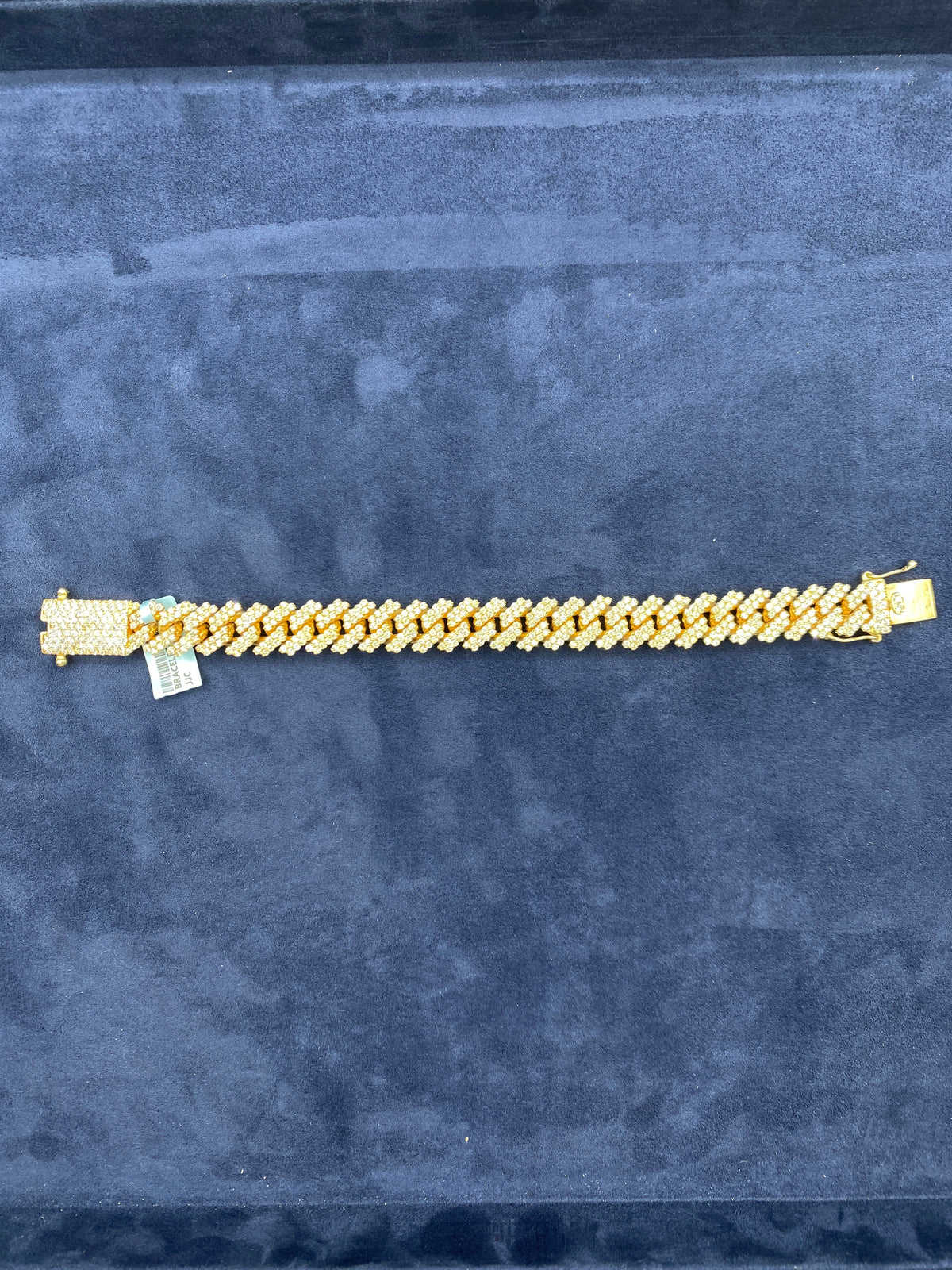 14K Gold & Diamonds Cuban Link Bracelet 13mm - additional product view 5