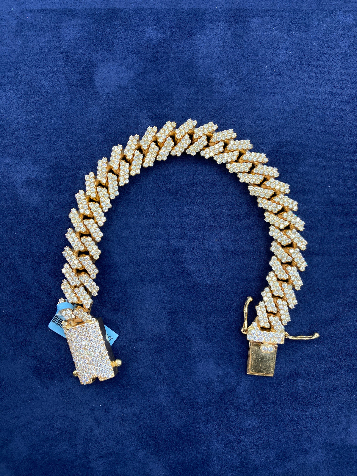 14K Gold & Diamonds Cuban Link Bracelet 13mm - additional product view 6