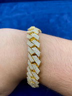 14K Gold & Diamonds Cuban Link Bracelet 15.5mm - additional product view 2