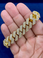 14K Gold & Diamonds Cuban Link Bracelet 15.5mm - additional product view 3