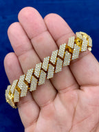 14K Gold & Diamonds Cuban Link Bracelet 15.5mm - additional product view 4