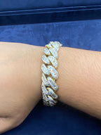 14K Gold & Diamonds Cuban Link Bracelet 16.5mm - additional product view 2