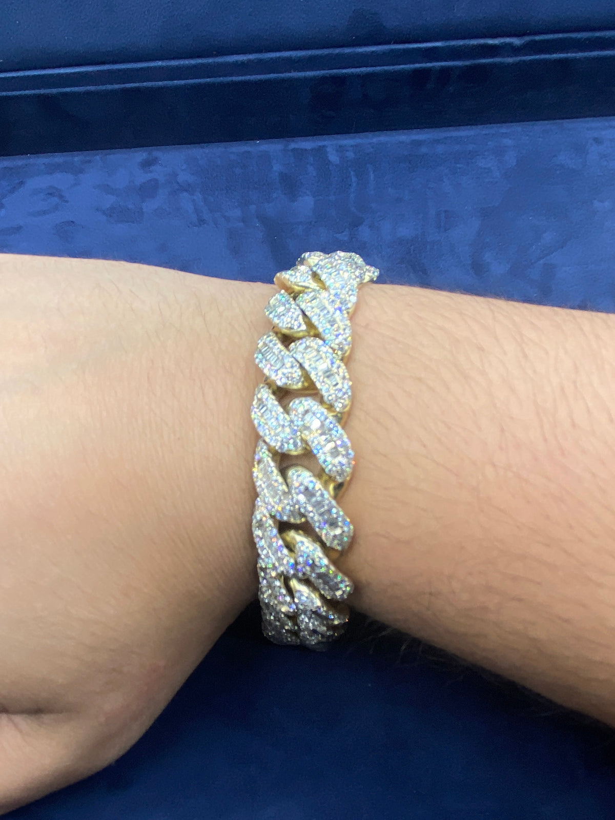 14K Gold & Diamonds Cuban Link Bracelet 16.5mm - additional product view 2
