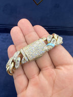 14K Gold & Diamonds Cuban Link Bracelet 16.5mm - additional product view 4
