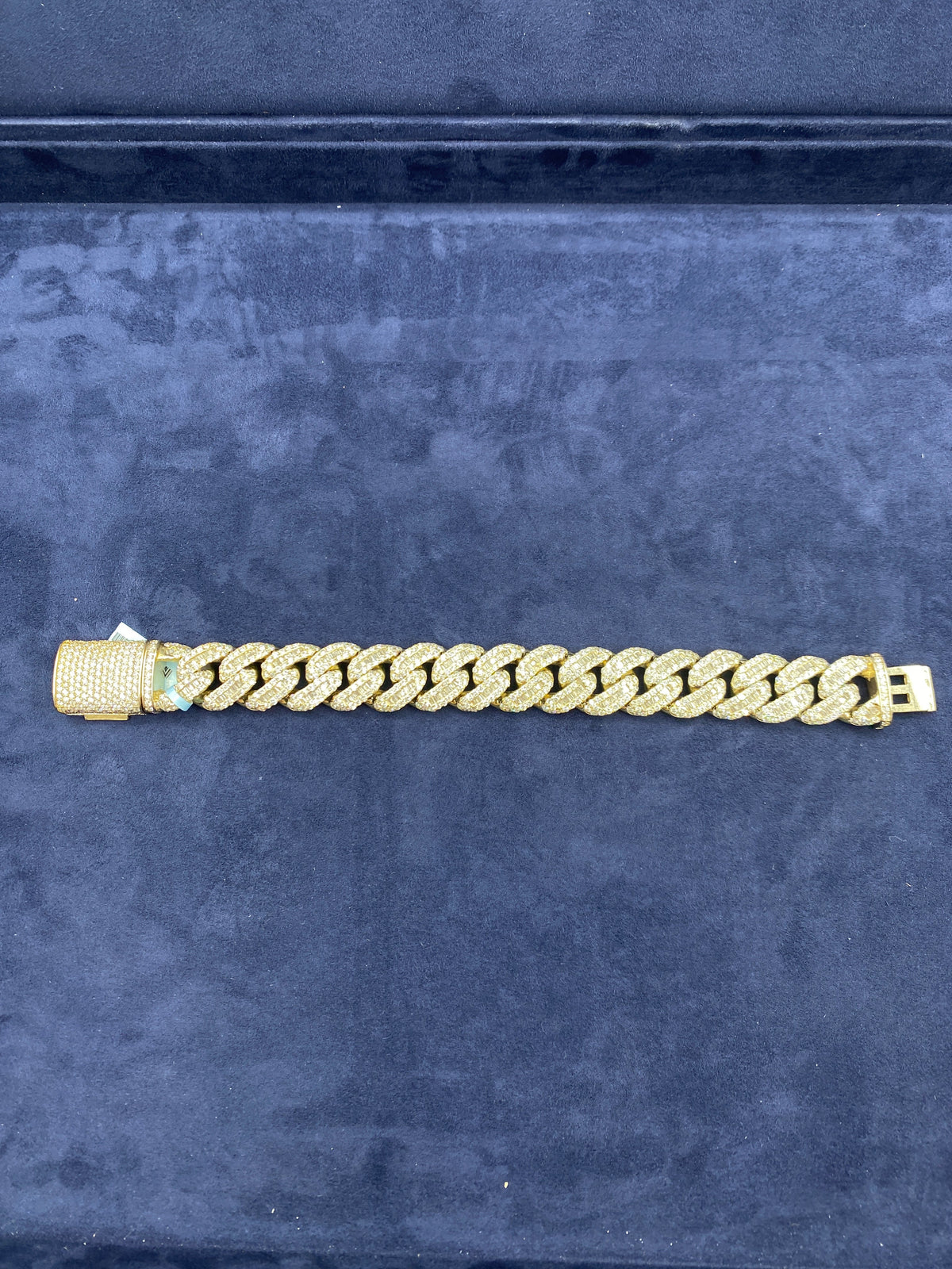 14K Gold & Diamonds Cuban Link Bracelet 16.5mm - additional product view 5