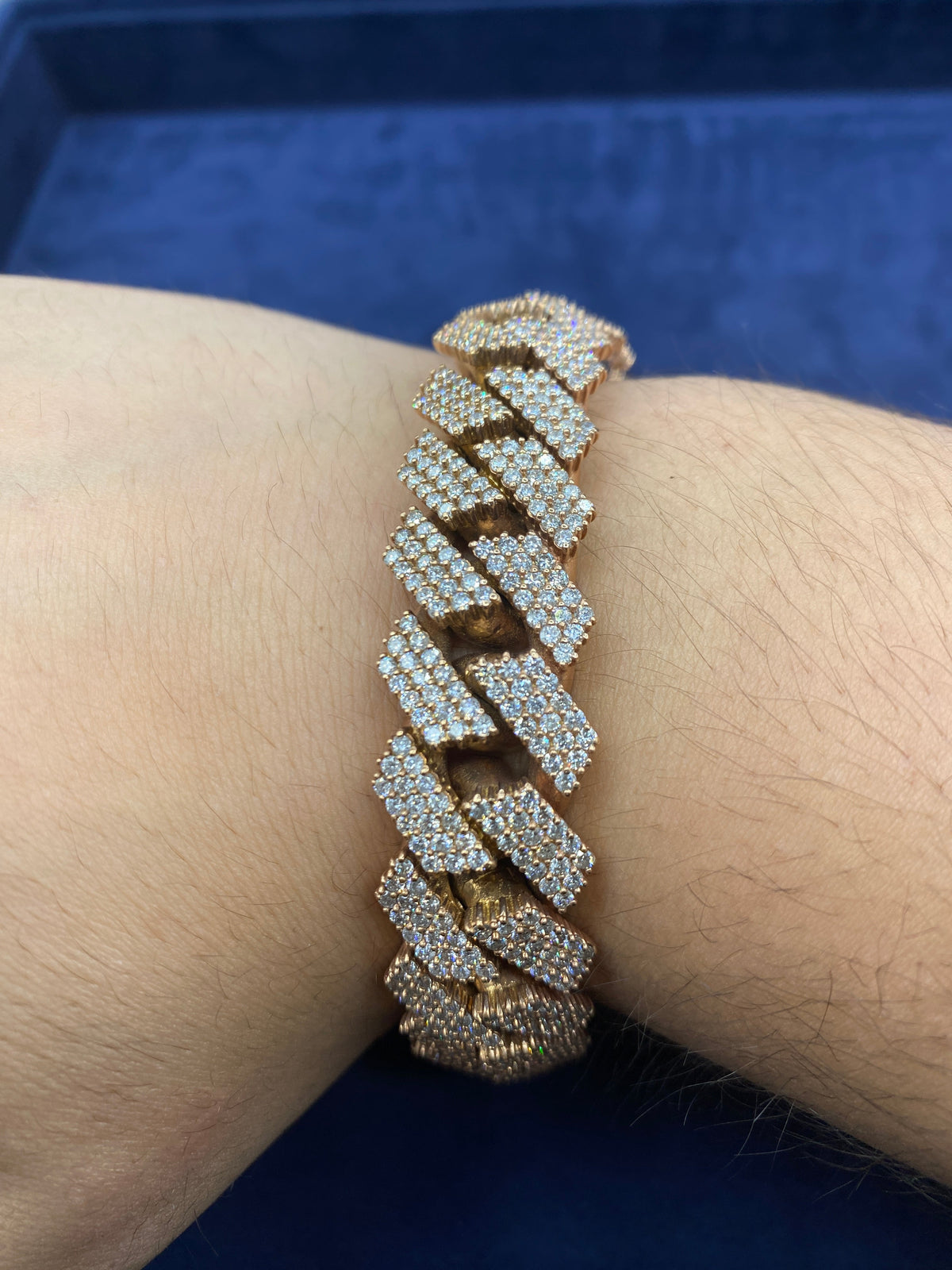 10K Gold & Diamond Cuban Link Bracelet 11.5mm - additional product view 2