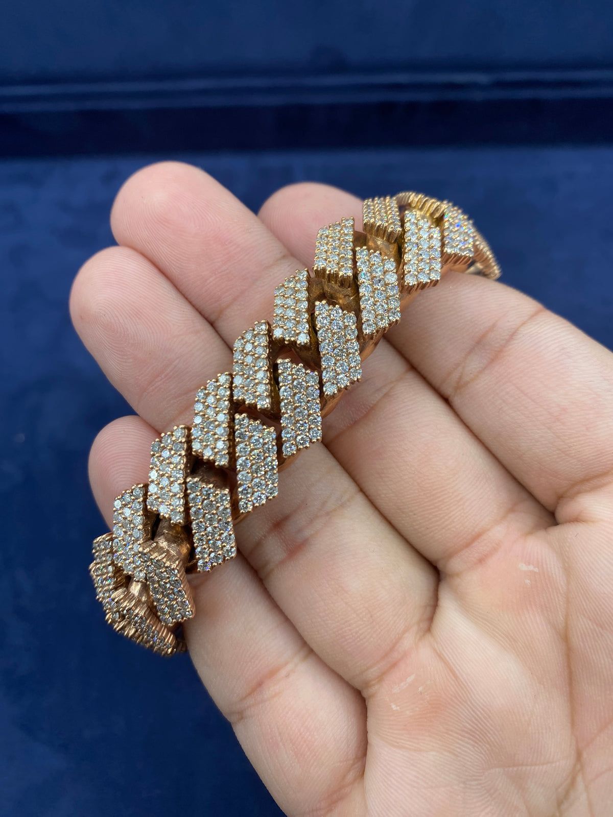 10K Gold & Diamond Cuban Link Bracelet 11.5mm - additional product view 3