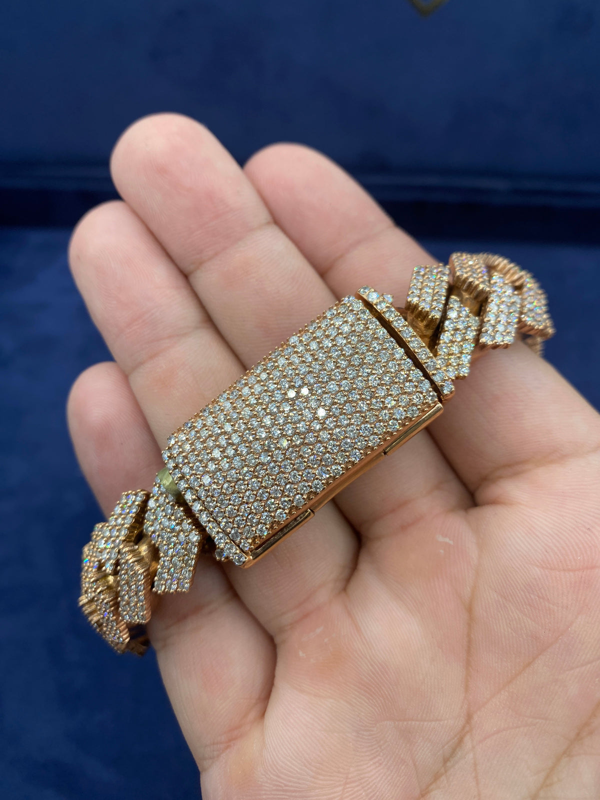 10K Gold & Diamond Cuban Link Bracelet 11.5mm - additional product view 4