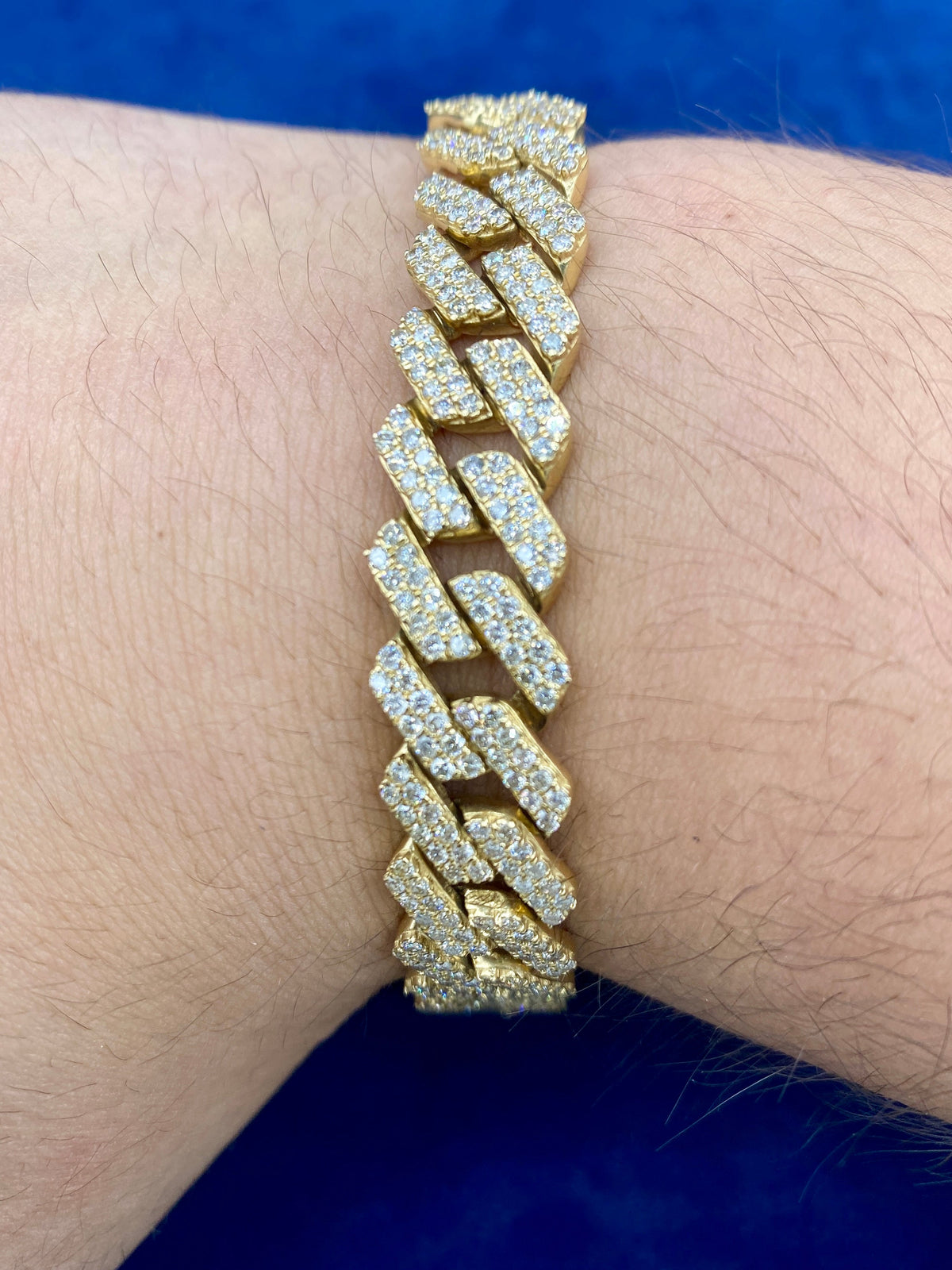 14K Gold & Diamonds Cuban Link Bracelet 12mm - additional product view 2