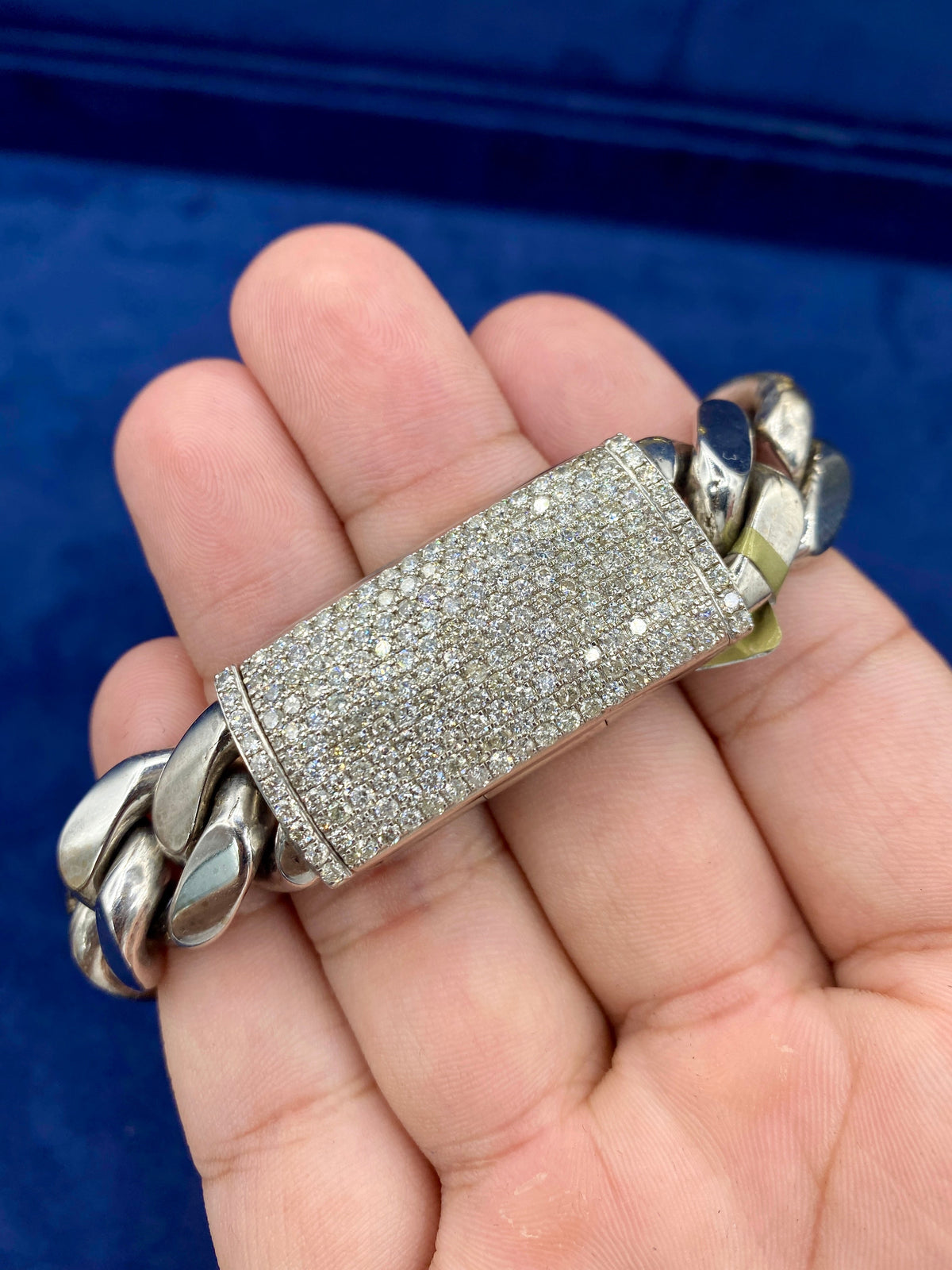 10K Gold & Diamonds Cuban Link Bracelet 16.7mm - additional product view 4
