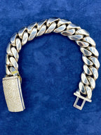 10K Gold & Diamonds Cuban Link Bracelet 16.7mm - additional product view 6