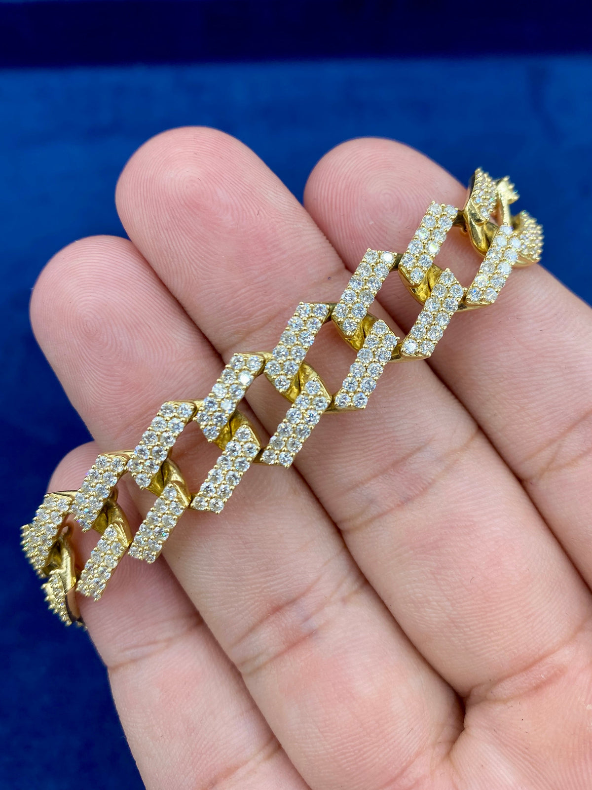 14K Gold & Diamonds Cuban Link Bracelet 13mm - additional product view 3