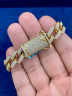 14K Gold & Diamonds Cuban Link Bracelet 13mm - additional product view 4