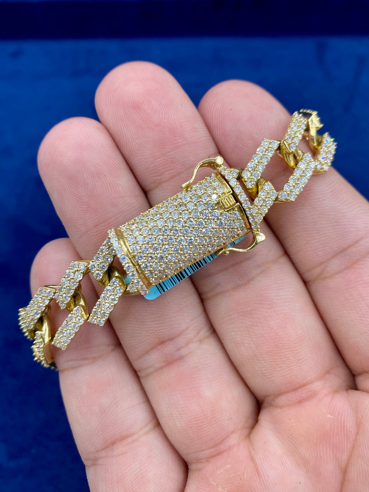 14K Gold & Diamonds Cuban Link Bracelet 13mm - additional product view 4