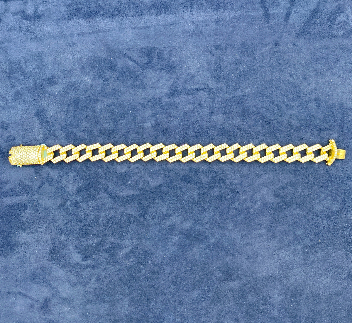 14K Gold & Diamonds Cuban Link Bracelet 13mm - additional product view 5