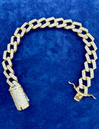 14K Gold & Diamonds Cuban Link Bracelet 13mm - additional product view 6
