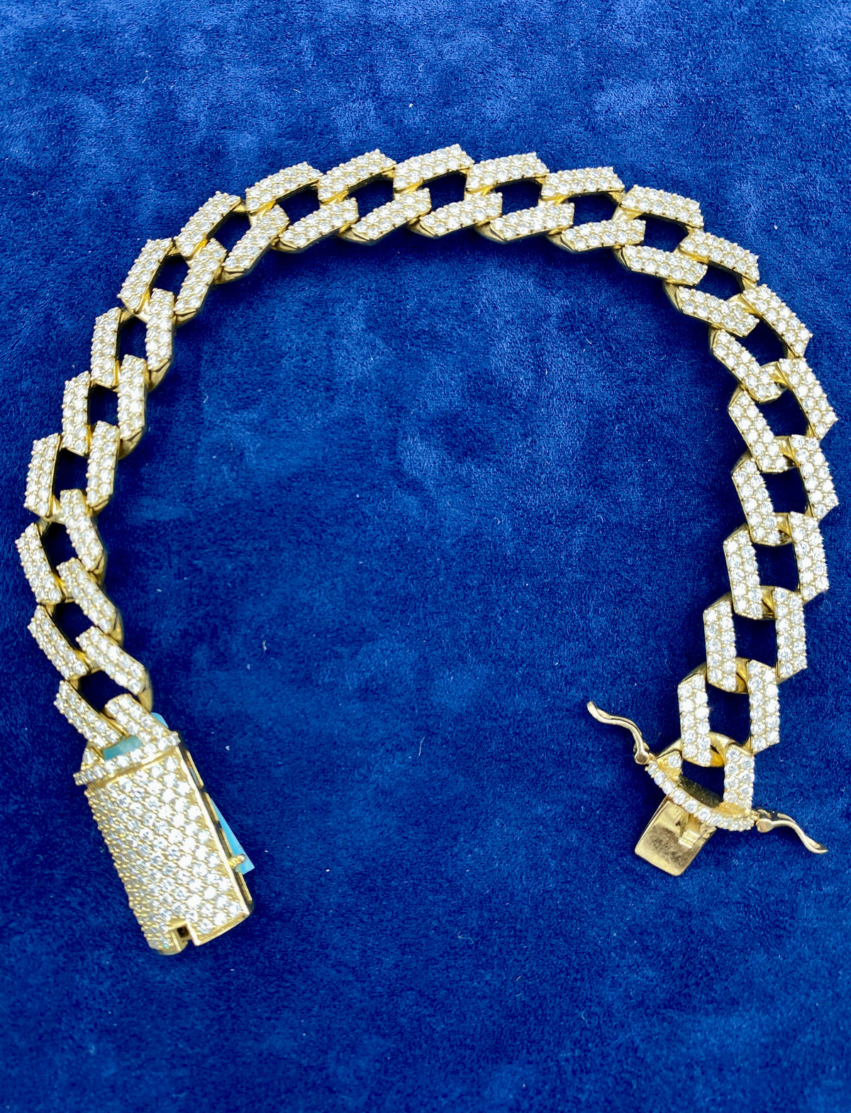 14K Gold & Diamonds Cuban Link Bracelet 13mm - additional product view 6