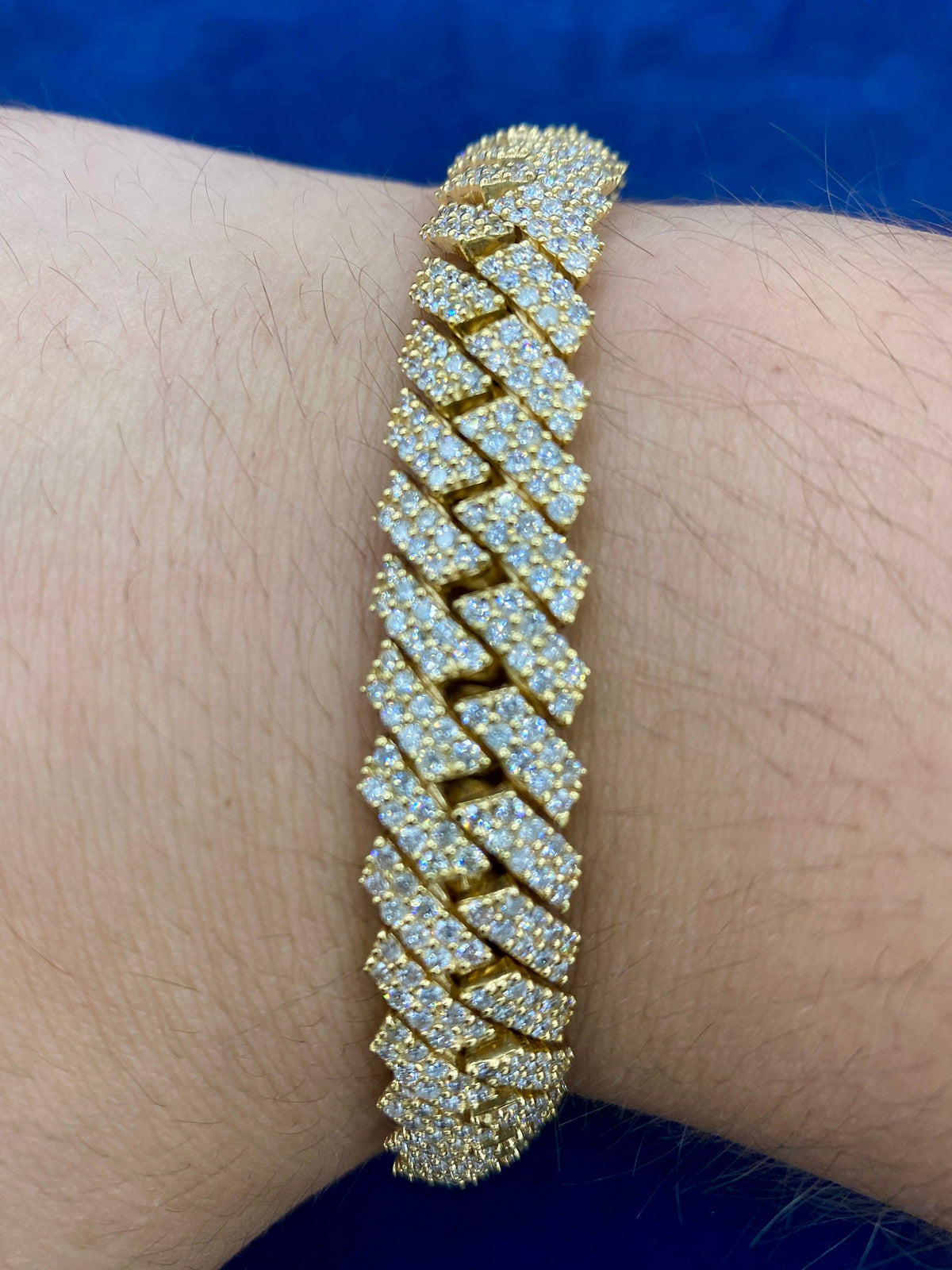 14K Gold & Diamonds Cuban Link Bracelet 15.5mm - additional product view 2