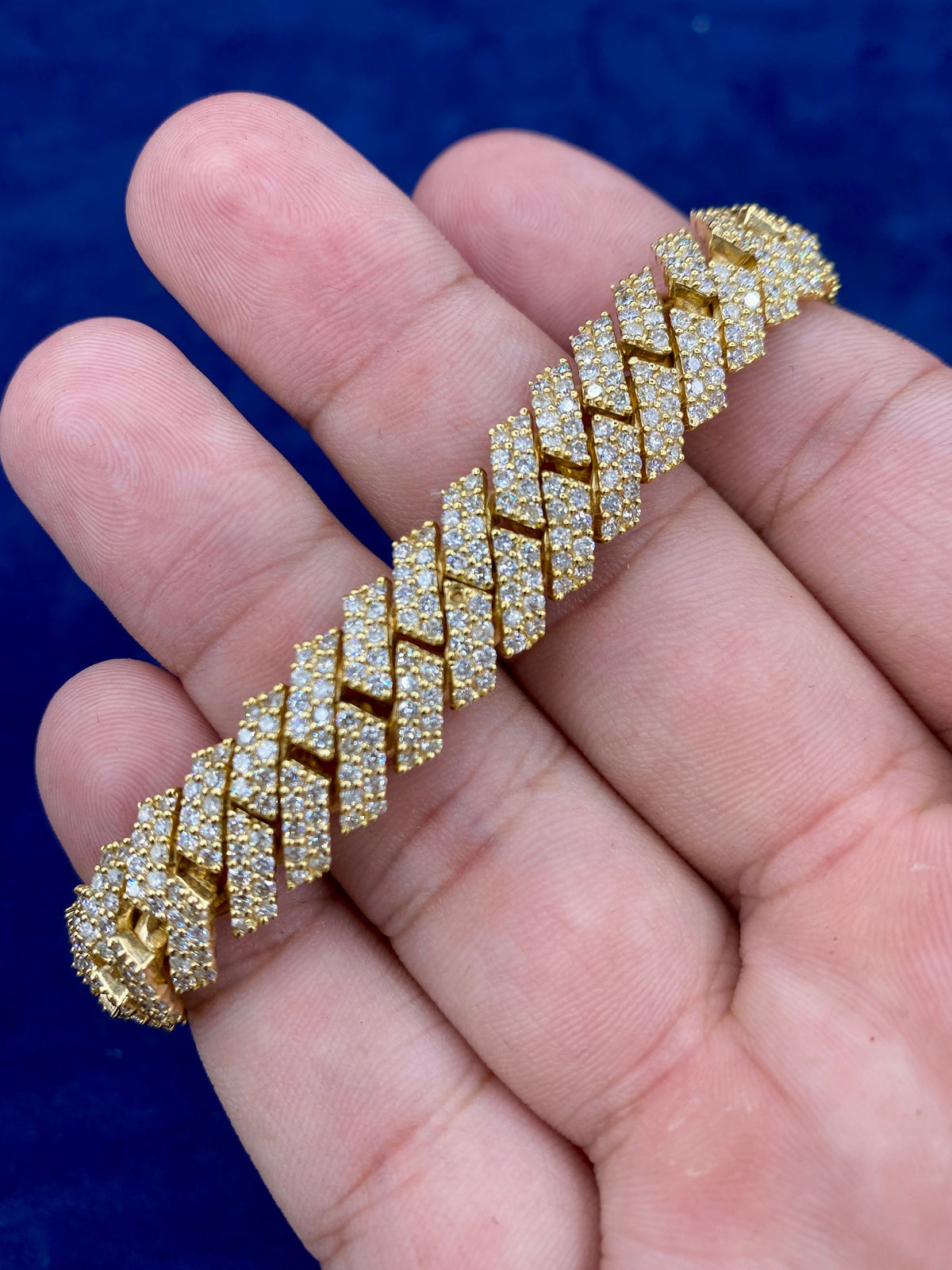 14K Gold & Diamonds Cuban Link Bracelet 15.5mm - additional product view 3