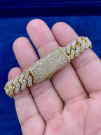 14K Gold & Diamonds Cuban Link Bracelet 15.5mm - additional product view 4