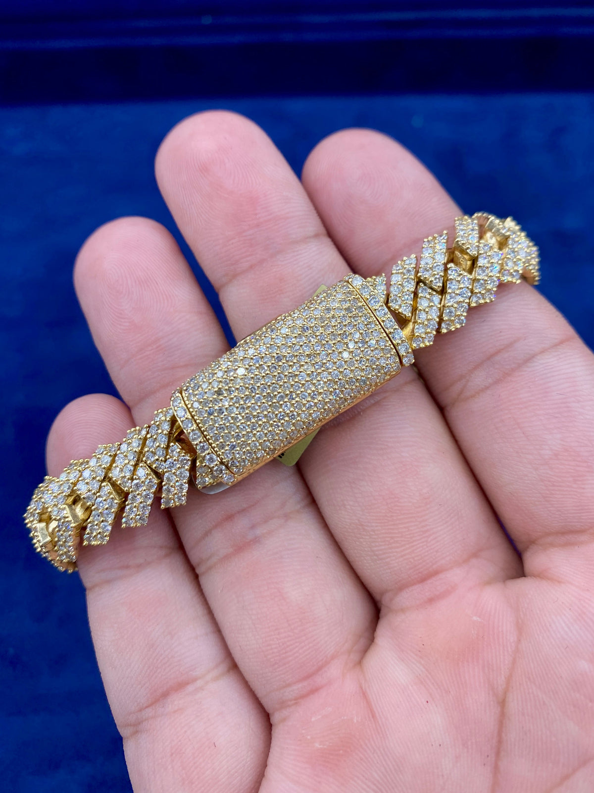 14K Gold & Diamonds Cuban Link Bracelet 15.5mm - additional product view 4