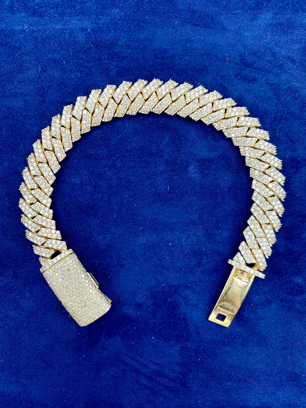 14K Gold & Diamonds Cuban Link Bracelet 15.5mm - additional product view 6