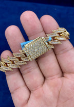 14K Gold & Diamond Cuban Bracelet 12mm - additional product view 4