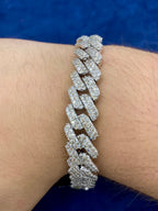 10K Gold & Diamonds Cuban Link Bracelet 3.5mm - additional product view 2