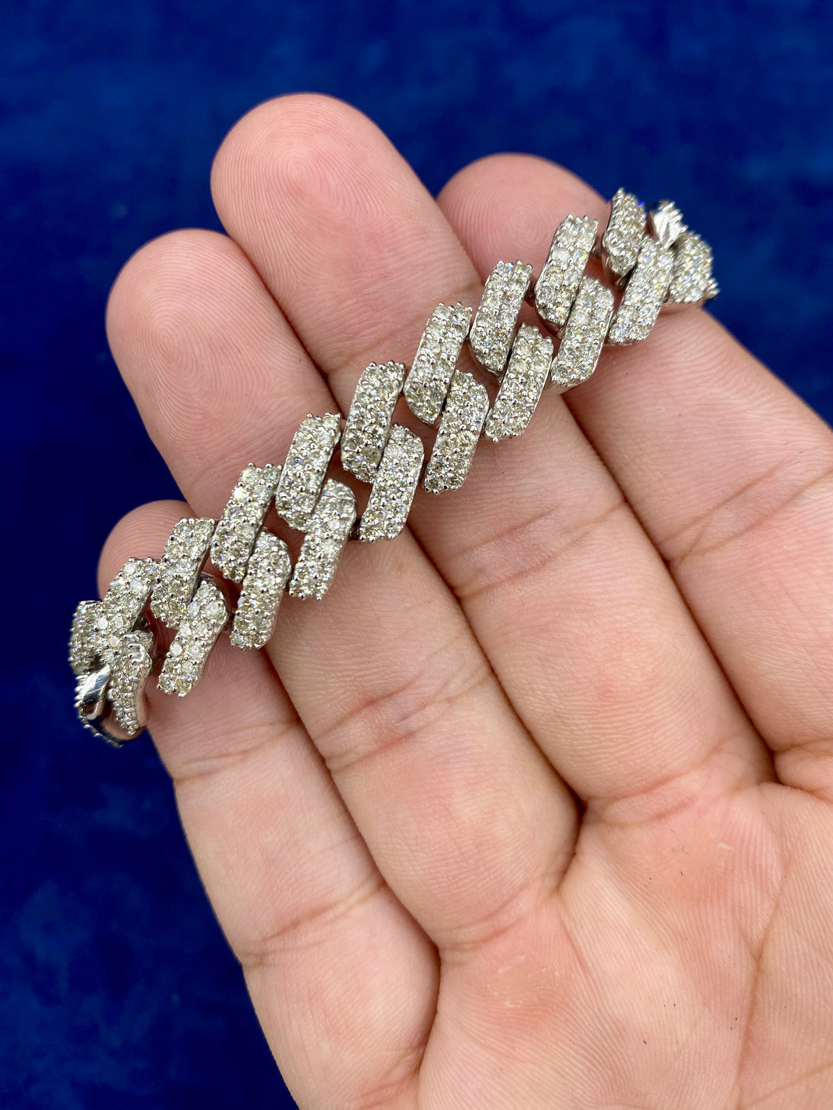 10K Gold & Diamonds Cuban Link Bracelet 3.5mm - additional product view 3