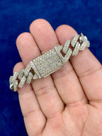 10K Gold & Diamonds Cuban Link Bracelet 3.5mm - additional product view 4