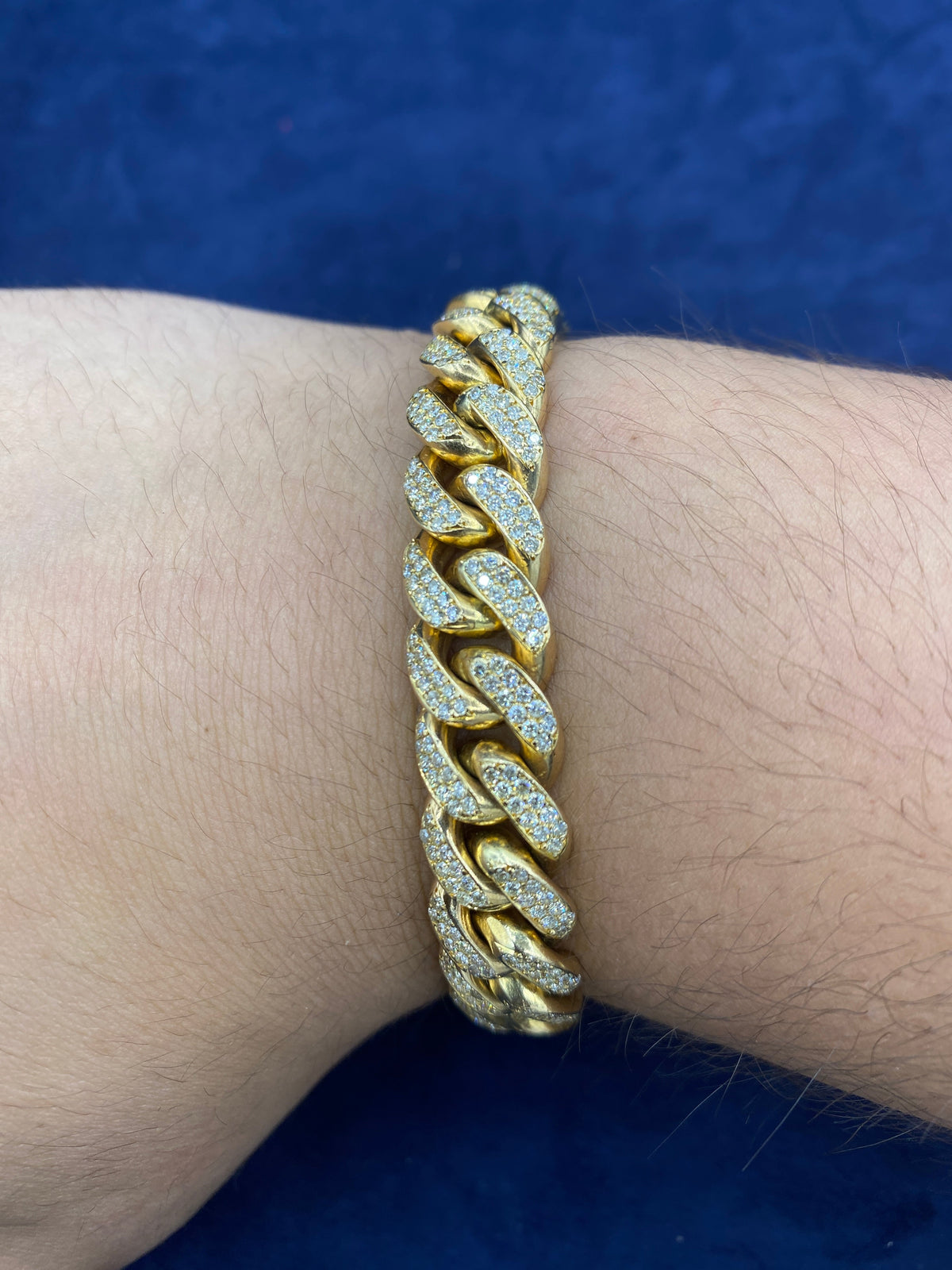 14K Gold & Diamond Cuban Link Bracelet 12mm - additional product view 2