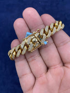 14K Gold & Diamond Cuban Link Bracelet 12mm - additional product view 4
