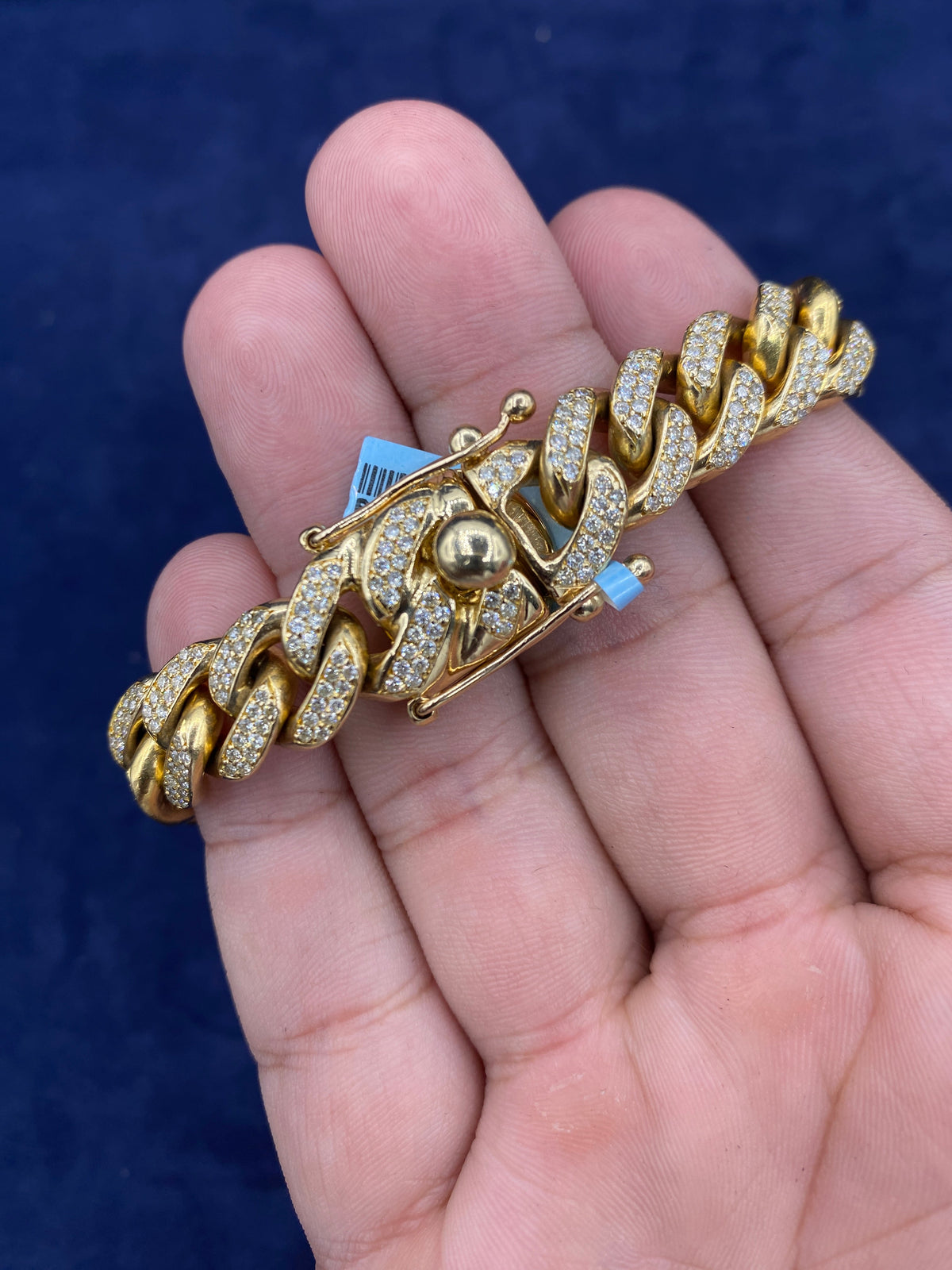 14K Gold & Diamond Cuban Link Bracelet 12mm - additional product view 4