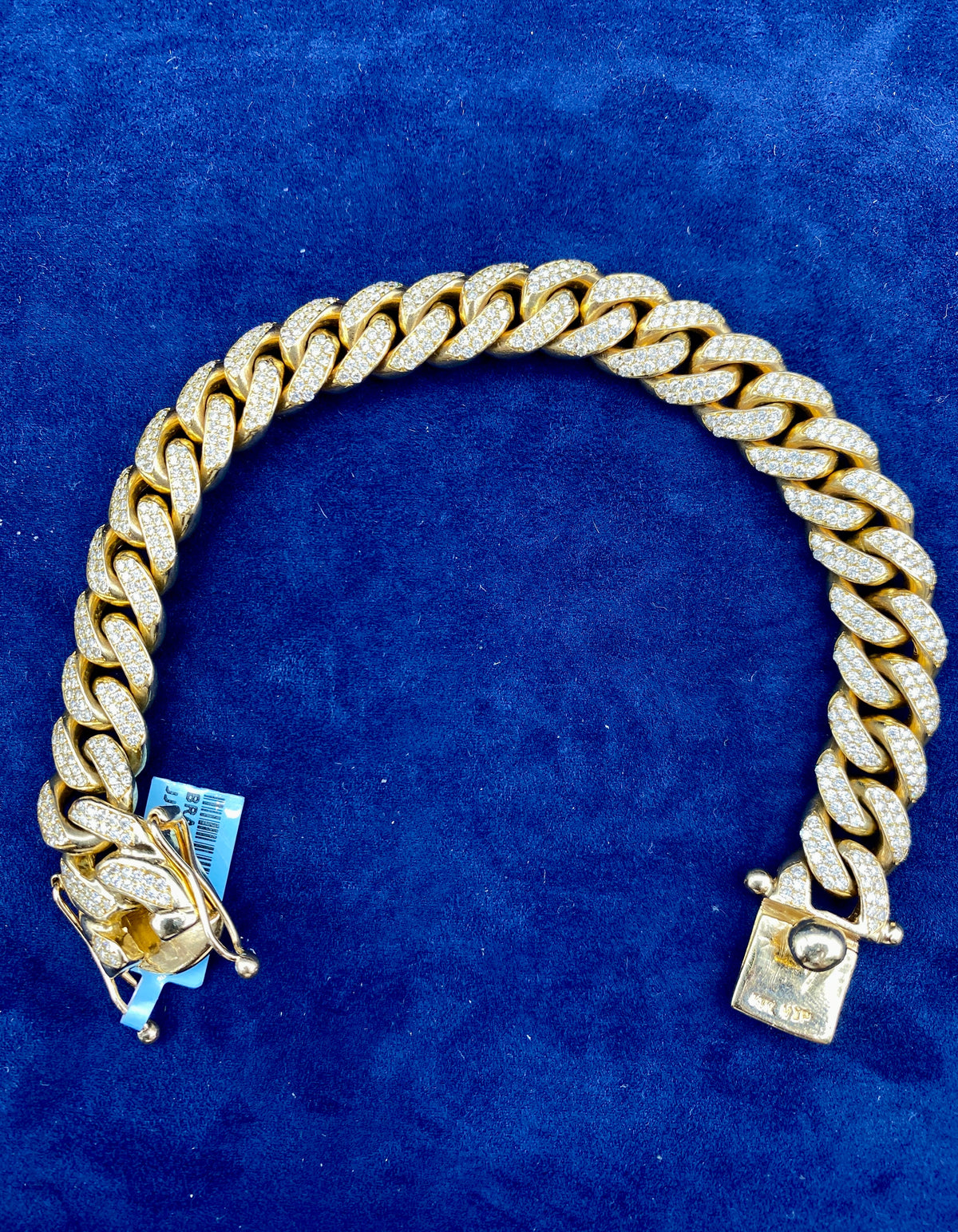 14K Gold & Diamond Cuban Link Bracelet 12mm - additional product view 6