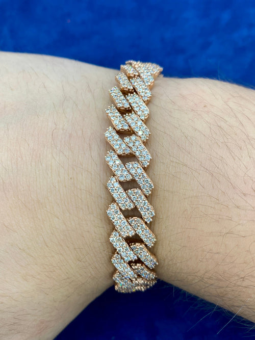 10K Gold & Diamonds Cuban Link Bracelet 12mm - additional product view 2