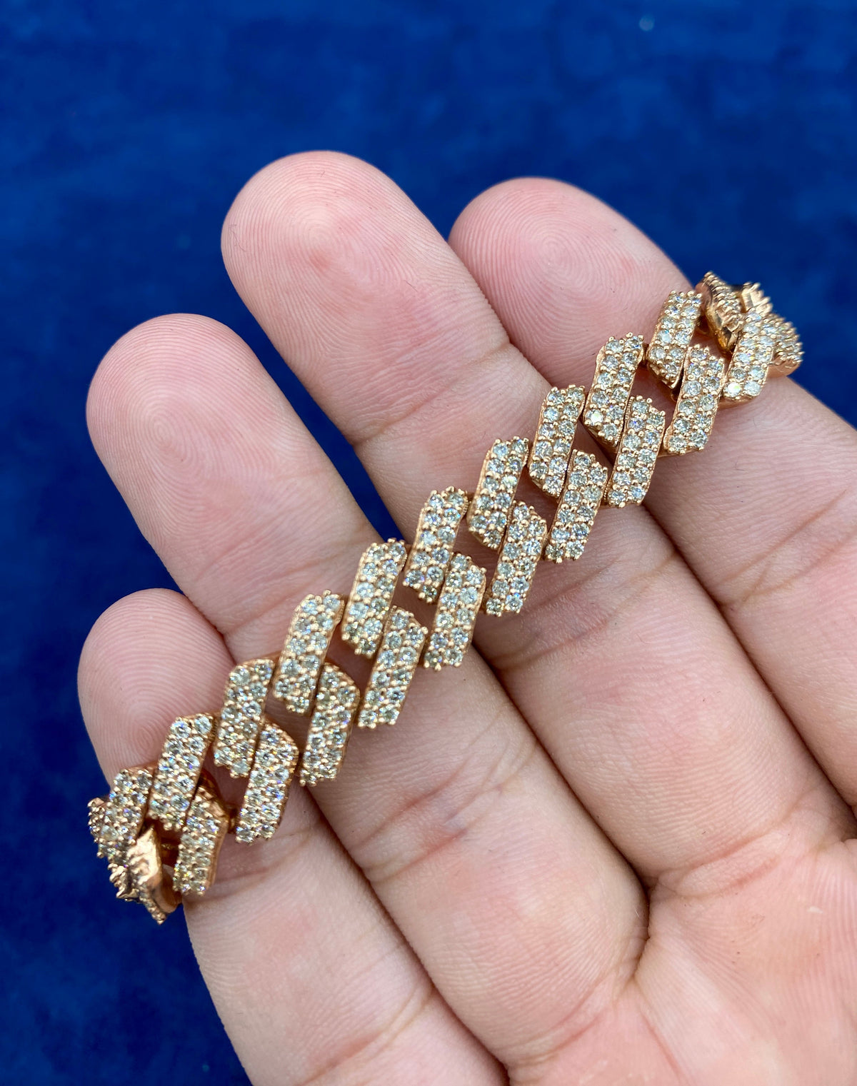 10K Gold & Diamonds Cuban Link Bracelet 12mm - additional product view 3