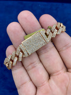 10K Gold & Diamonds Cuban Link Bracelet 12mm - additional product view 4