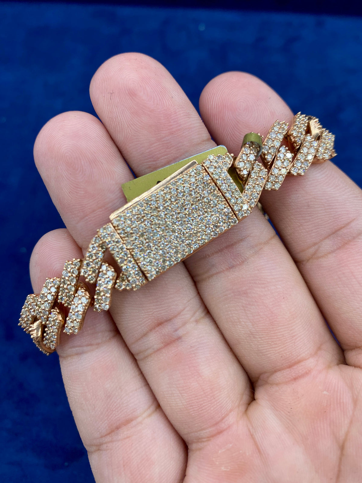 10K Gold & Diamonds Cuban Link Bracelet 12mm - additional product view 4