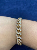 14K Rose Gold & Diamonds Cuban Link 11.9mm Bracelet - additional product view 2