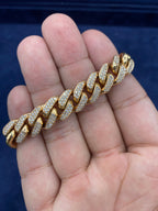 14K Rose Gold & Diamonds Cuban Link 11.9mm Bracelet - additional product view 3