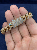 14K Rose Gold & Diamonds Cuban Link 11.9mm Bracelet - additional product view 4