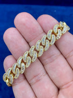 10K Gold and Diamonds Cuban Link 10mm Bracelet - additional product view 2