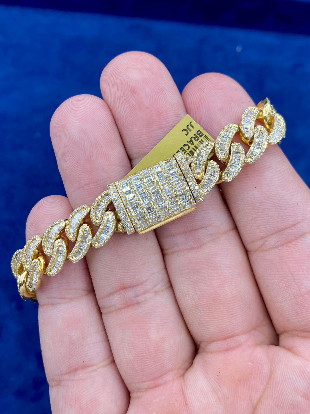 10K Gold and Diamonds Cuban Link 10mm Bracelet - additional product view 3