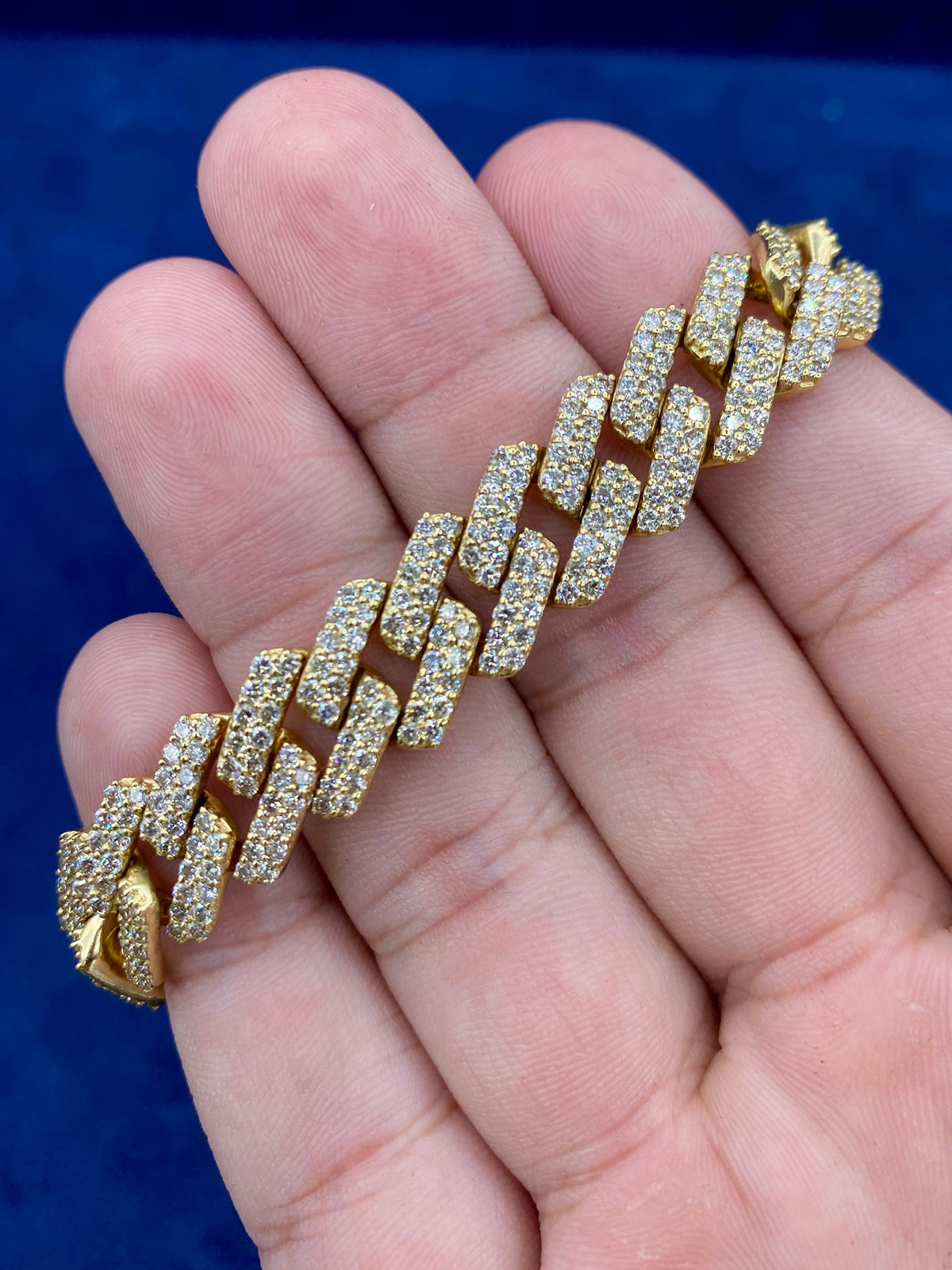 10K Gold & Diamonds Cuban Link 12.5mm Bracelet - additional product view 2