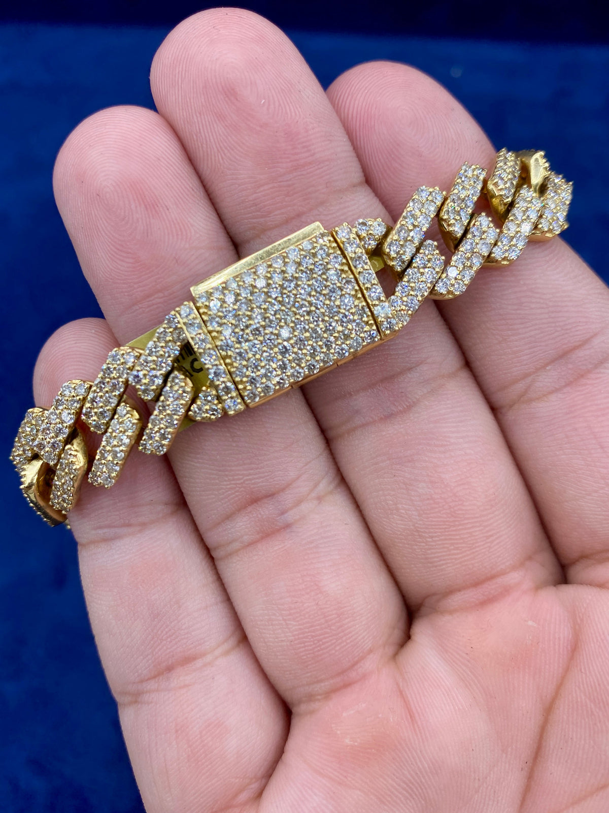10K Gold & Diamonds Cuban Link 12.5mm Bracelet - additional product view 3