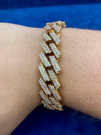 14K Rose Gold & Diamond Cuban Bracelet 15.3mm - additional product view 2