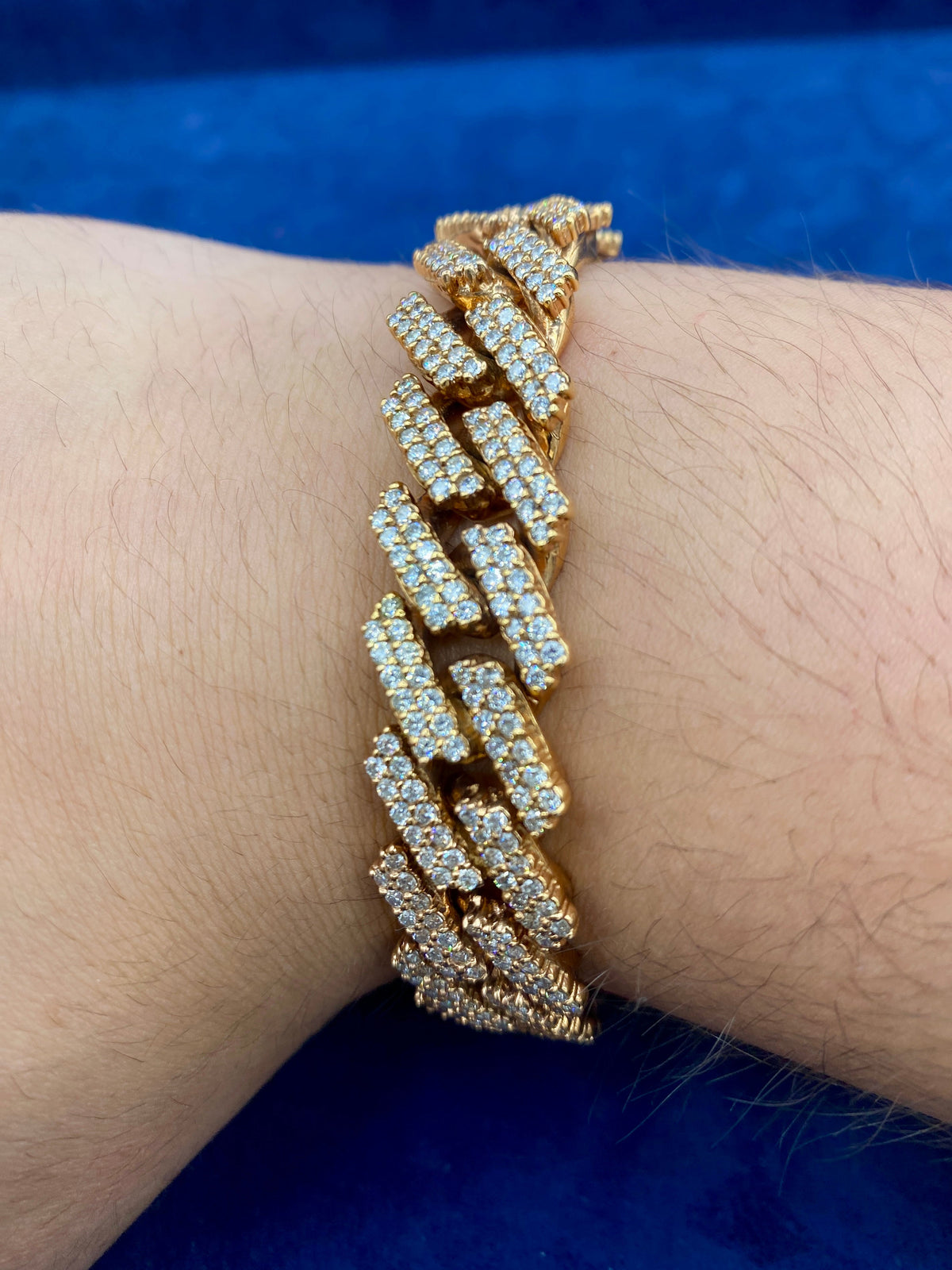 14K Rose Gold & Diamond Cuban Bracelet 15.3mm - additional product view 2