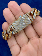 14K Rose Gold & Diamond Cuban Bracelet 15.3mm - additional product view 4